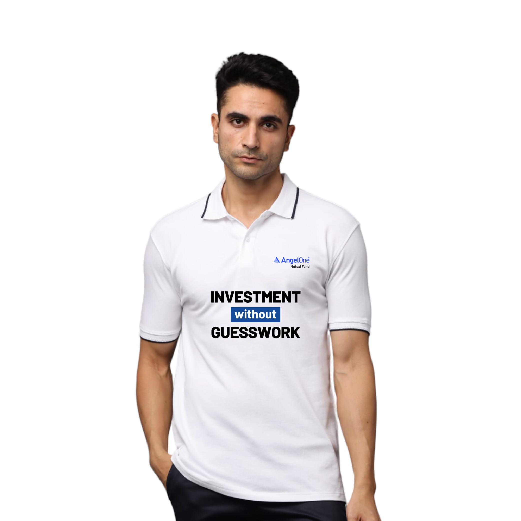 AOMF Greys&Blues Pima Collar T-Shirt- White